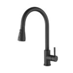 Single handle kitchen faucet in matte black